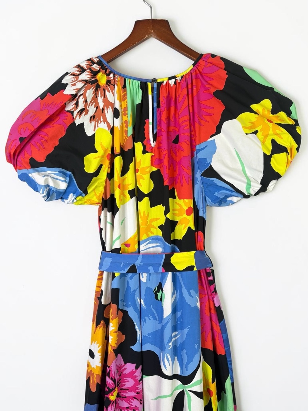 Christopher John Rogers Target Floral Puff Sleeve High Low Poplin Dress Size M - Picture 8 of 13